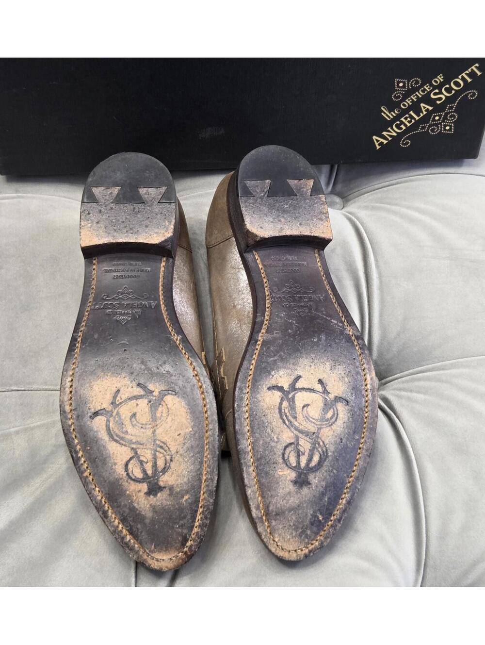 The Office Of Angela Scott Mr Dickey Metallic Brown Loafer Womens Shoes 37.5 7.5 - Picture 12 of 16
